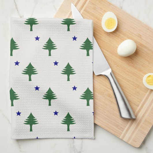 Originele Maine vlag schotel handdoek (Quarter Fold)