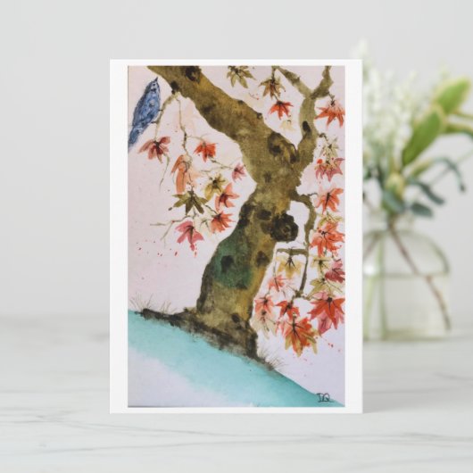 Originele Maple Tree Art op blanco kaart (Staand voorkant)
