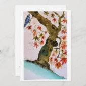 Originele Maple Tree Art op blanco kaart (Voorkant / Achterkant)