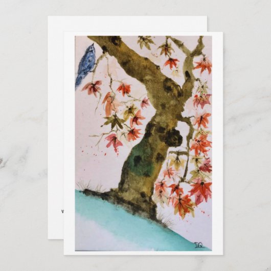 Originele Maple Tree Art op blanco kaart (Voorkant / Achterkant)
