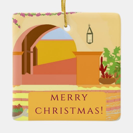 Originele Mexicaanse patio Keramisch Ornament (Voorkant)