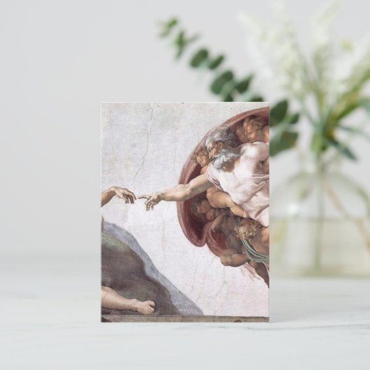 Originele Michelangelo-verf in sistin chapel Rome Briefkaart (Staand voorkant)