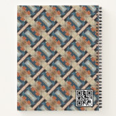 Originele Mixed Media Patroon Monogram QR Code Notitieboek (Achterkant)