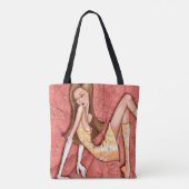Originele Mode Art Go-Go Girl Mode Canvas tas (Achterkant)