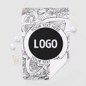 Originele moderne lijnkunst en uw Logo Golfhanddoek (Insitu)