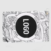 Originele moderne lijnkunst en uw Logo Golfhanddoek (Horizontaal)