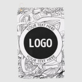 Originele moderne lijnkunst en uw Logo Golfhanddoek (Voorkant)