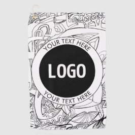 Originele moderne lijnkunst en uw Logo Golfhanddoek