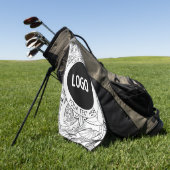 Originele moderne lijnkunst en uw Logo Golfhanddoek (Groen)