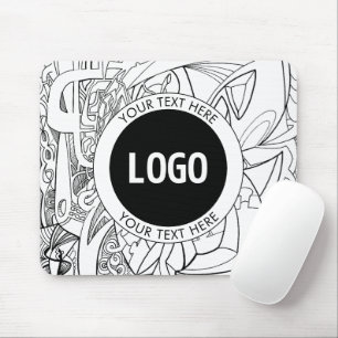 Originele moderne lijnkunst en uw Logo Muismat