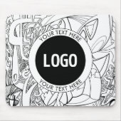Originele moderne lijnkunst en uw Logo Muismat (Voorkant)