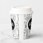 Originele moderne lijnkunst en uw Logo Papieren Bekers (Links)
