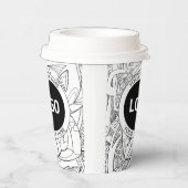 Originele moderne lijnkunst en uw Logo Papieren Bekers (Rechts)