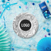 Originele moderne lijnkunst en uw Logo Papieren Bordje (Feest)