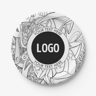 Originele moderne lijnkunst en uw Logo Papieren Bordje