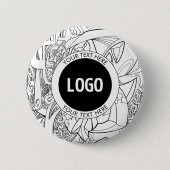 Originele moderne lijnkunst en uw Logo Ronde Button 5,7 Cm (Voorkant)