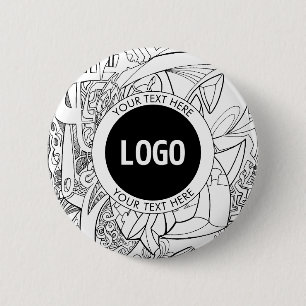 Originele moderne lijnkunst en uw Logo Ronde Button 5,7 Cm