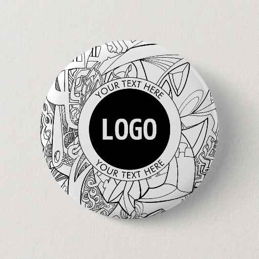 Originele moderne lijnkunst en uw Logo Ronde Button 5,7 Cm (Voorkant)