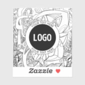 Originele moderne lijnkunst en uw Logo Sticker (Vel)
