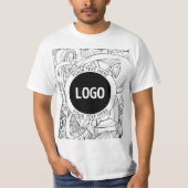 Originele moderne lijnkunst en uw Logo T-shirt (Voorkant)