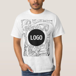 Originele moderne lijnkunst en uw Logo T-shirt