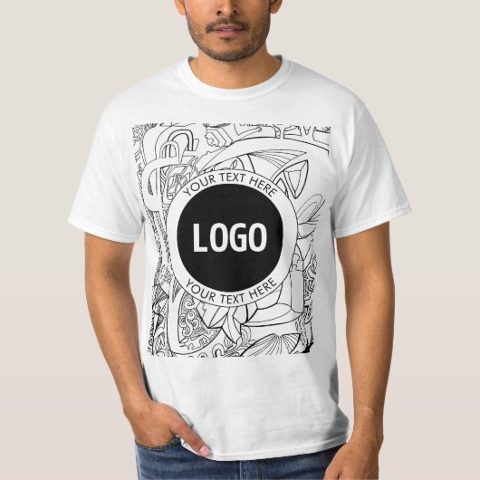 Originele moderne lijnkunst en uw Logo T-shirt (Voorkant)