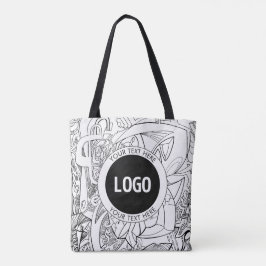 Originele moderne lijnkunst en uw Logo Tote Bag