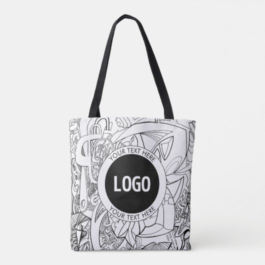 Originele moderne lijnkunst en uw Logo Tote Bag (Achterkant)