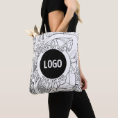 Originele moderne lijnkunst en uw Logo Tote Bag (Dichtbij)