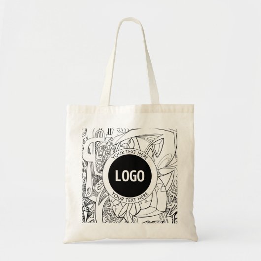 Originele moderne lijnkunst en uw Logo Tote Bag (Voorkant)