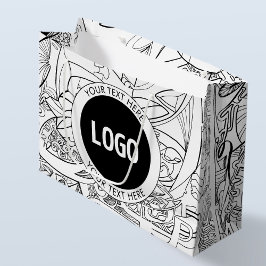 Originele moderne lijnkunst & uw logo groot cadeauzakje