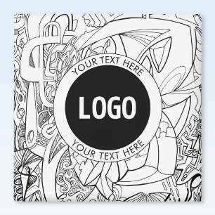 Originele moderne lijnkunst & uw logo magneet