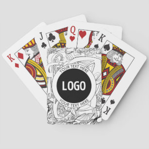 Originele moderne lijnkunst & uw logo pokerkaarten