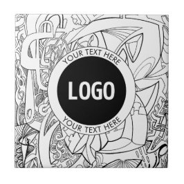 Originele moderne lijnkunst & uw logo tegeltje