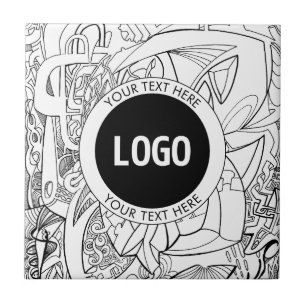 Originele moderne lijnkunst & uw logo tegeltje