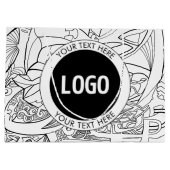 Originele moderne lijntekeningen & uw logo groot cadeauzakje (Achterkant)