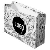 Originele moderne lijntekeningen & uw logo groot cadeauzakje (Voorkant Gekanteld)