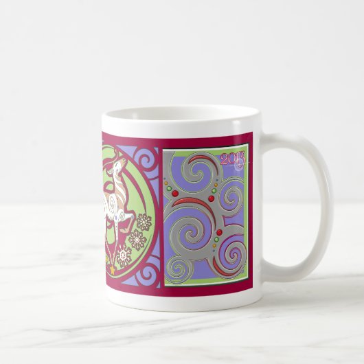 Originele Mok rendieren van 2013 "Seizoensgroet" (Rechts)