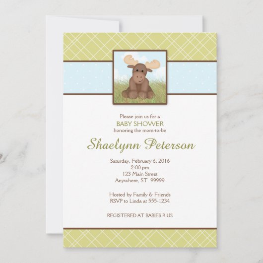 Originele Moose Baby shower uitnodiging (Voorkant)