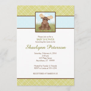 Originele Moose Baby shower uitnodiging
