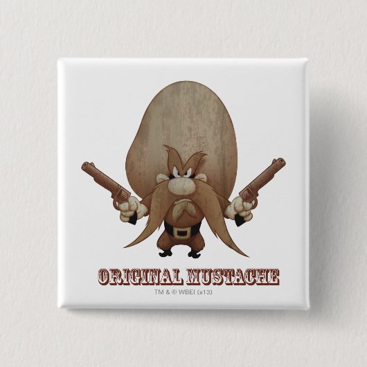 Originele Mustache Vierkante Button 5,1 Cm (Voorkant)