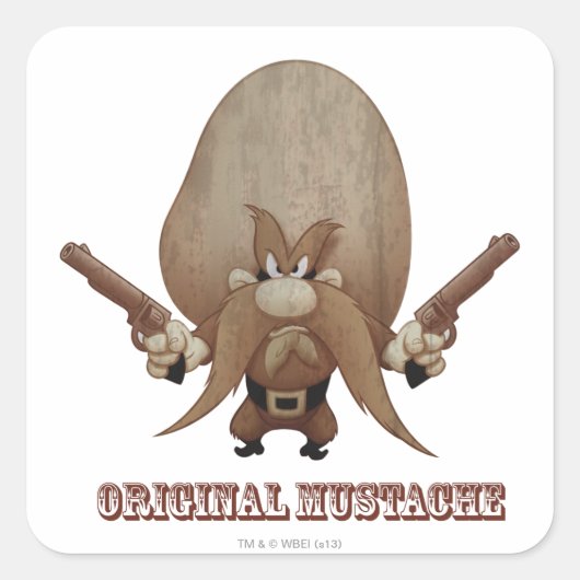 Originele Mustache Vierkante Sticker (Voorkant)