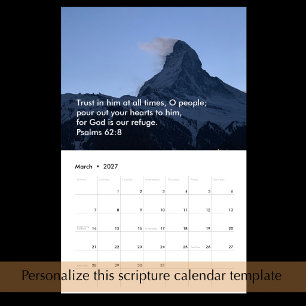 Originele Natuurfotografie Aangepaste Tekst Schrif Kalender