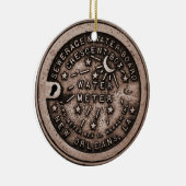 Originele New Orleans watermeter deksel Keramisch Ornament (Rechts)