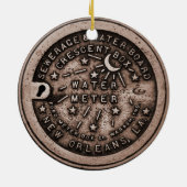 Originele New Orleans watermeter deksel Keramisch Ornament (Achterkant)