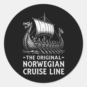 Originele Noorse Cruise Line Viking Humor Grappig Ronde Sticker