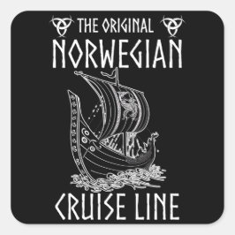 Originele Noorse cruiselijn - nostalgische reis Vierkante Sticker
