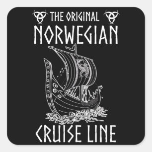 Originele Noorse cruiselijn - nostalgische reis Vierkante Sticker
