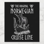 Originele Noorse cruiselijn - nostalgische reis Wijn Etiket (Enkel label)