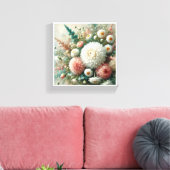 ORIGINELE OLIEVERF ABSTRACTE GROENE BLOEMEN CANVAS AFDRUK (Insitu (Woonkamer))